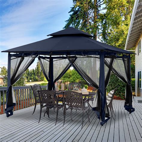 Manufacturer&39;s Model Number A101011900 RetailerStore SKU Home Depot, Lowes, Wayfair, Tractor Supply, and various retailers Approximate Frame Size 10&39; x 10&39; Roof Type Two-Tiered Overhang Style. . 11x11 gazebo replacement canopy